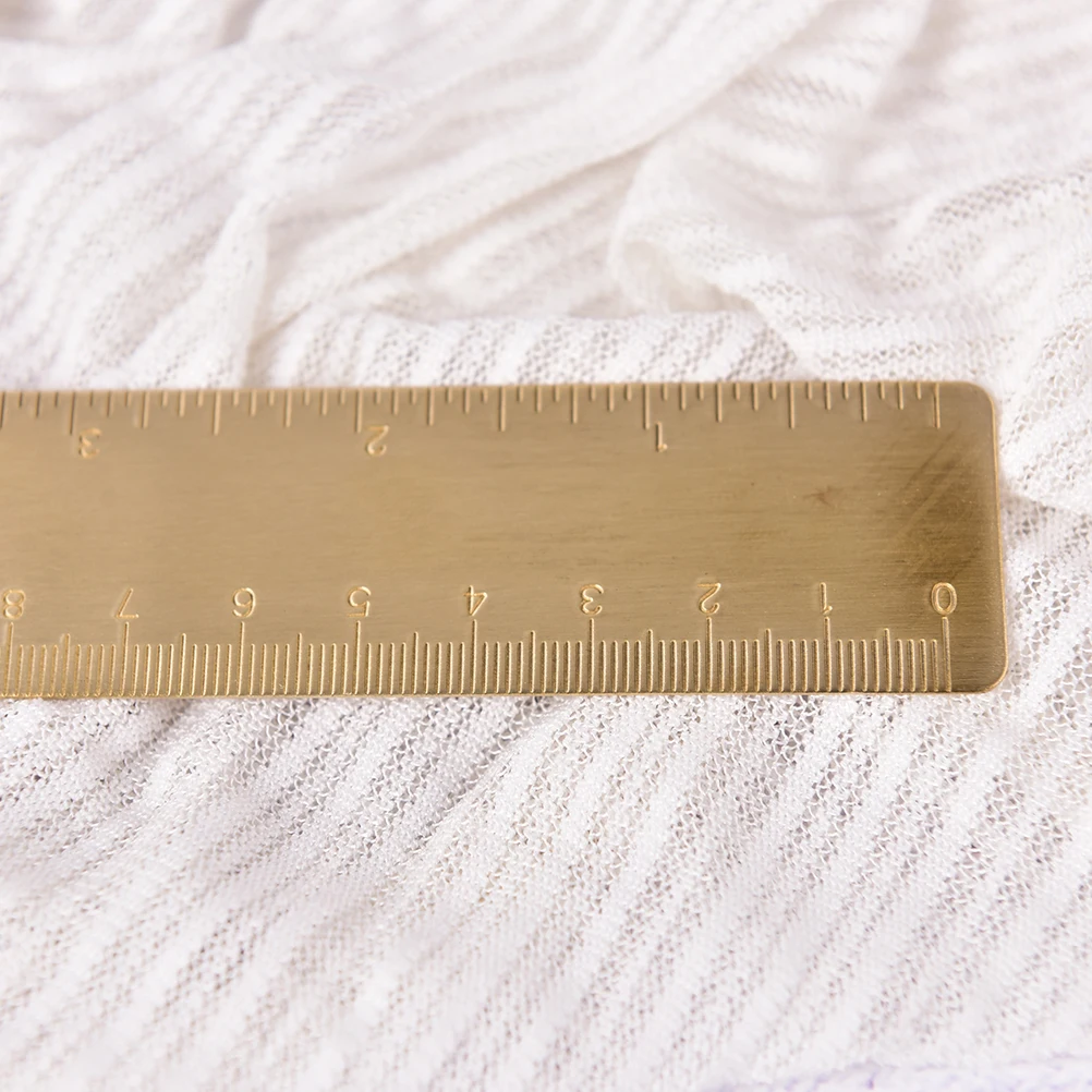 1 шт. Прочный металл 12 см, латунь, винтажная удобная сантиметровая дюймовая линейка с двойной шкалой Изображение 3