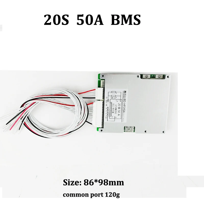 20s 50A 72v bms плата защиты литий-ионного аккумулятора 72v литиевая 20s1p 50A разрядная батарея bms pcm для 72v 3500w 2000w скутера Изображение 0