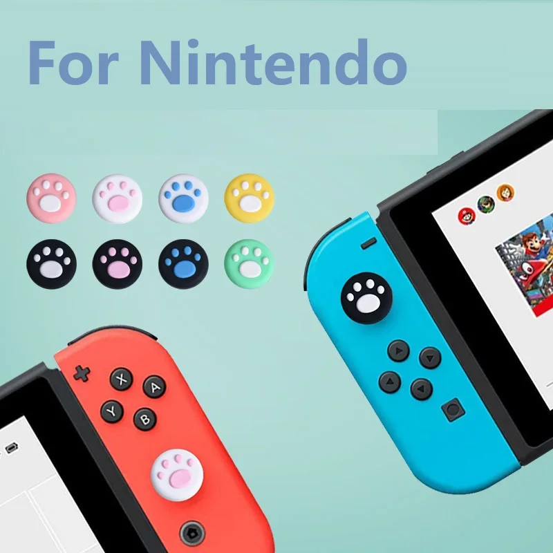 2шт для Nintendo Switch Крышка кнопки с кошачьим когтем Ручка для большого пальца джойстик JoyCon Силиконовая защитная крышка чехол для джойстика контроллера Изображение 0