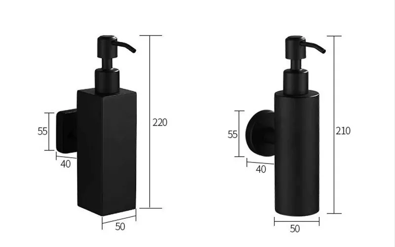 304 Нержавеющая сталь, черная подставка для шампуня для ванной Комнаты, настенная бутылка, дозатор жидкого мыла, Ручная Кухонная раковина, Контейнер для мыла Изображение 4