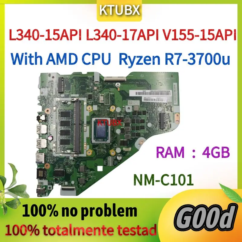 FG542, FG543, FG742 NM-C101. Для материнской платы ноутбука Lenovo L340-15API, L340-17API, V155-15API.С процессором Ryzan R7-3700u и 4 ГБ оперативной памяти Изображение 0