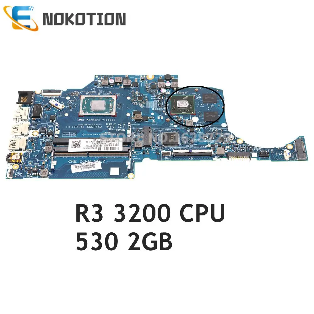 NOKOTION L51930-601 L51930-001 6050A3068501-MB-A01 для HP 14-DK 14Z-DK Материнская плата ноутбука R3 3200 CPU 530 2GB GPU Изображение 0