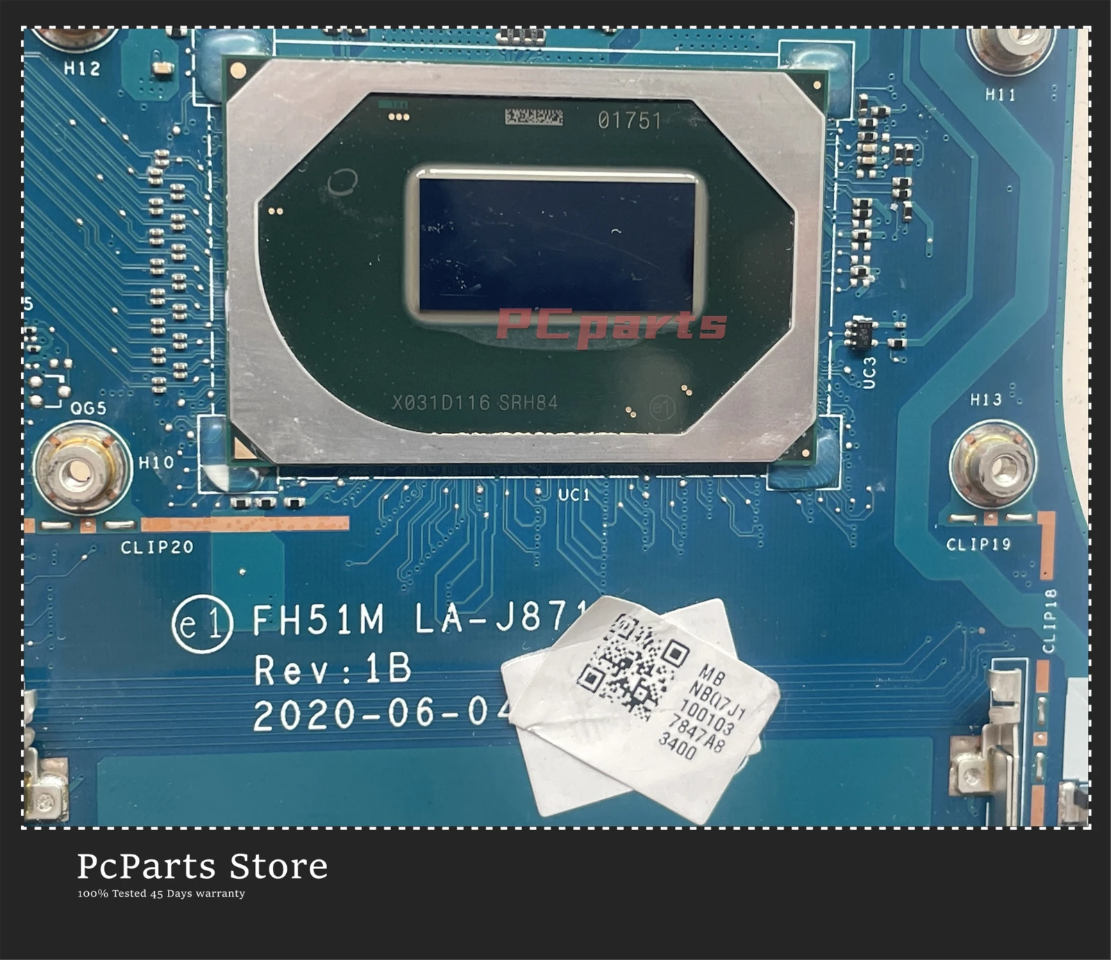 PcParts FH51M LA-J871P Для Acer Nitro 5 AN517-52 Материнская плата ноутбука CPU I5-10300H I7-10750H DDR4 GTX1650 GTX1650Ti 4 ГБ Материнская плата Изображение 3