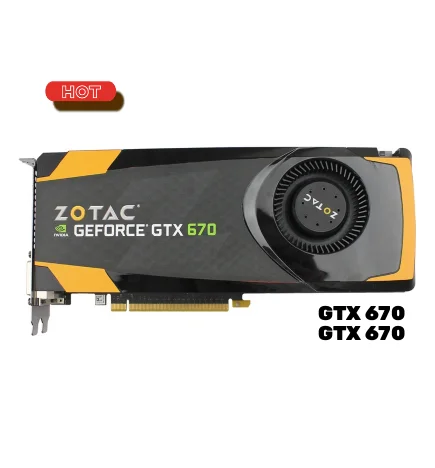 Видеокарты ZOTAC GTX 670 2GB GeForce GPU GTX670 2GD5 Видеокарта 256Bit GDDR5 GTX670 2G для NVIDIA GK104 Карта Hdmi Dvi VGA Изображение 0