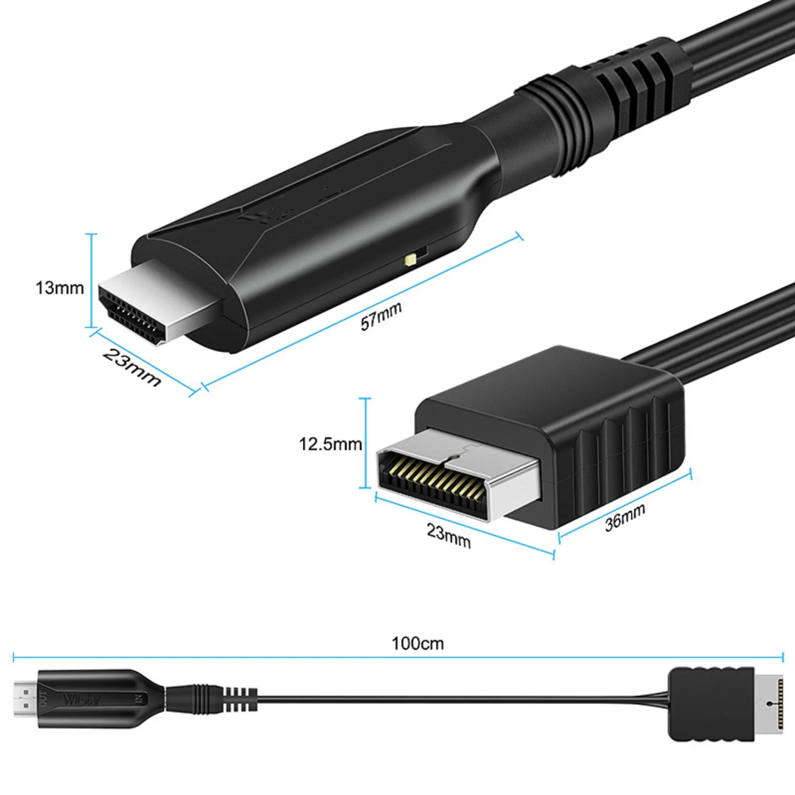 Для PS1 PS2 в HDMI-совместимый Аудио-Видео Конвертер 1080P Адаптер Поддержка Режимов отображения PS1/PS2 Для HDTV ПК Кабель Full HD Изображение 5