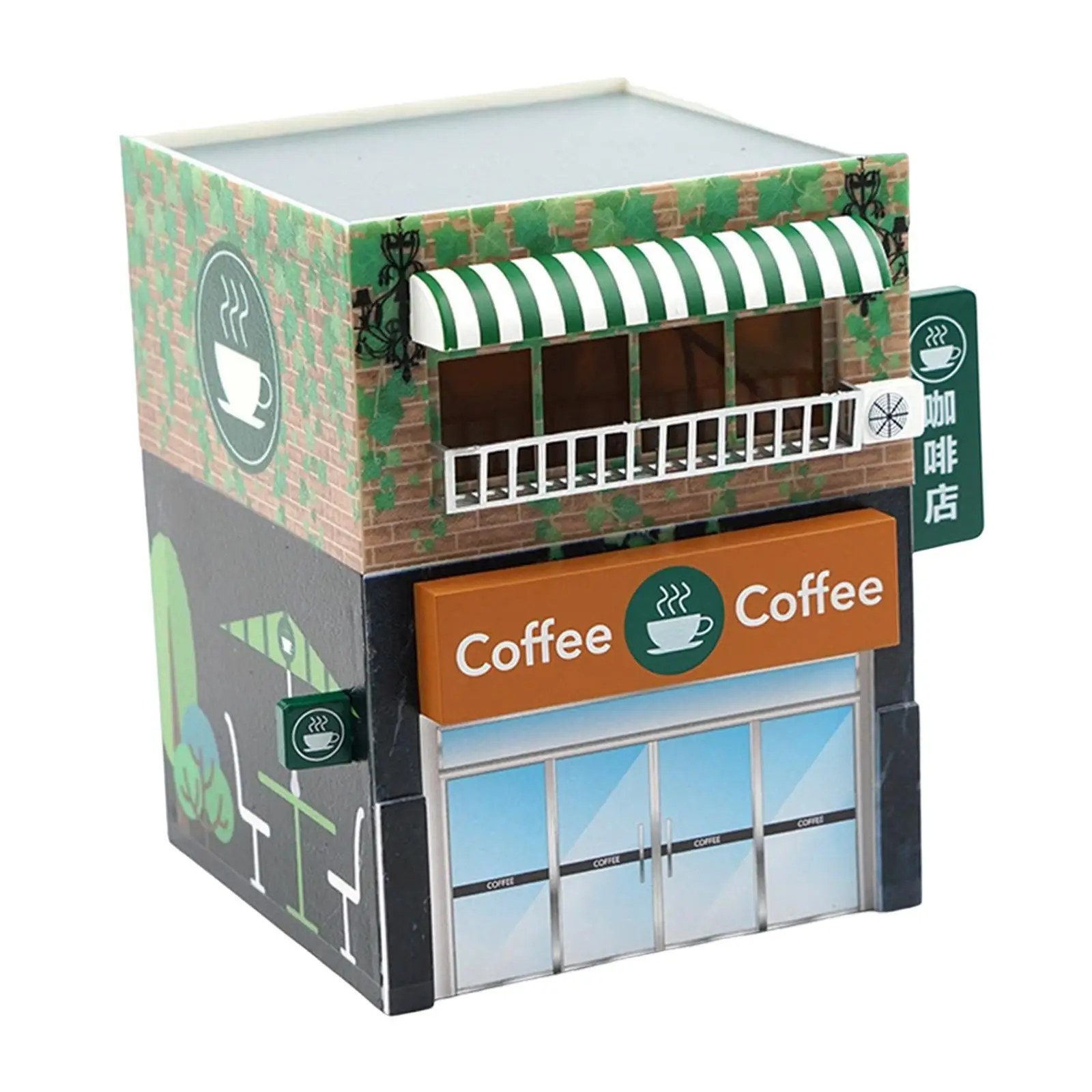 Имитация кафе в масштабе 1: 64 со светодиодной подсветкой, коллекционные подарки, миниатюрная кофейня для уличного строительства, проекты 