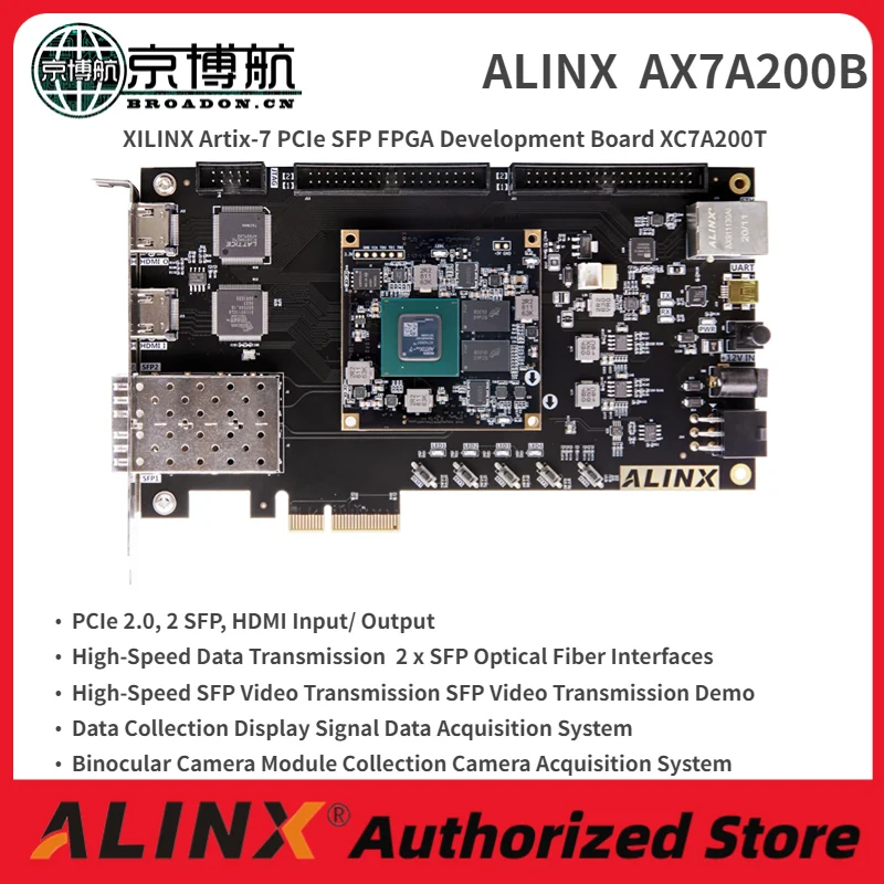 Плата разработки XILINX Artix-7 PCIe SFP FPGA XC7A200T Демонстрационная плата ALINX AX7A200B Изображение 0