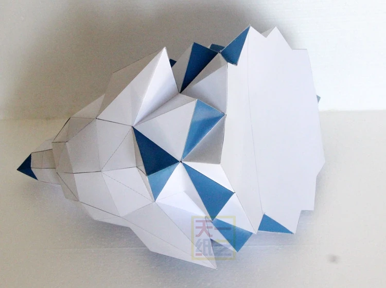 Правильная игра Stark Ice Ледяной волк Бумажный кубик Ручной работы, украшенный настенными фигурками животных Изображение 4