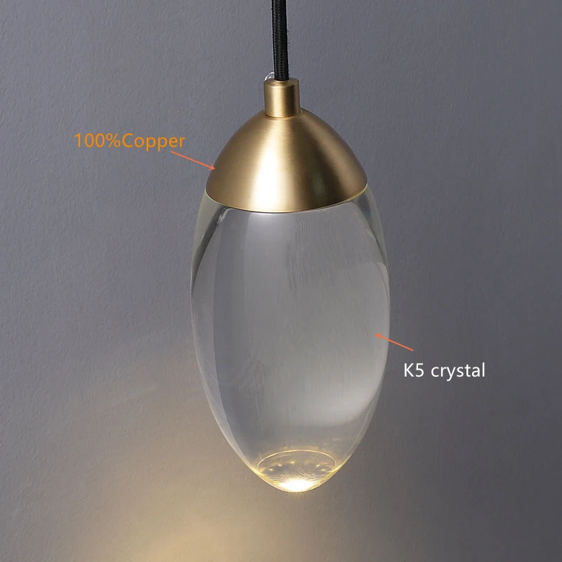 Роскошная подвесная лампа K5 Crystal для спальни, лестничный светильник Рядом с гостиной, спальня с новым медным блеском, Современная интерьерная люстра Изображение 4