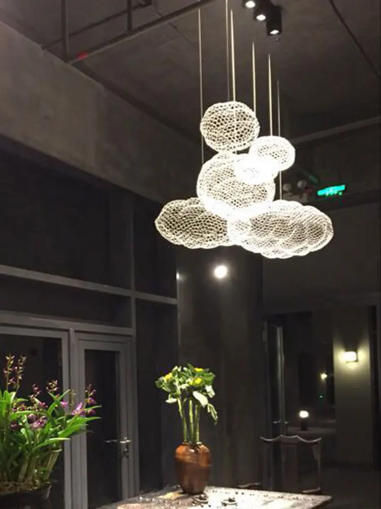 Современные светодиодные потолочные люстры Babysbreath Подвесные светильники Creative Cloud Для гостиной, столовой, спальни, подвесные светильники для домашнего декора Изображение 2