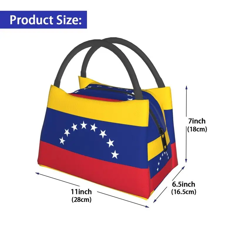 Сумки для ланча с флагом Венесуэлы, изготовленные на заказ, женские ланч-боксы-охладители с термоизоляцией для работы, сумки для хранения фруктов Pinic или путешествий. Изображение 2