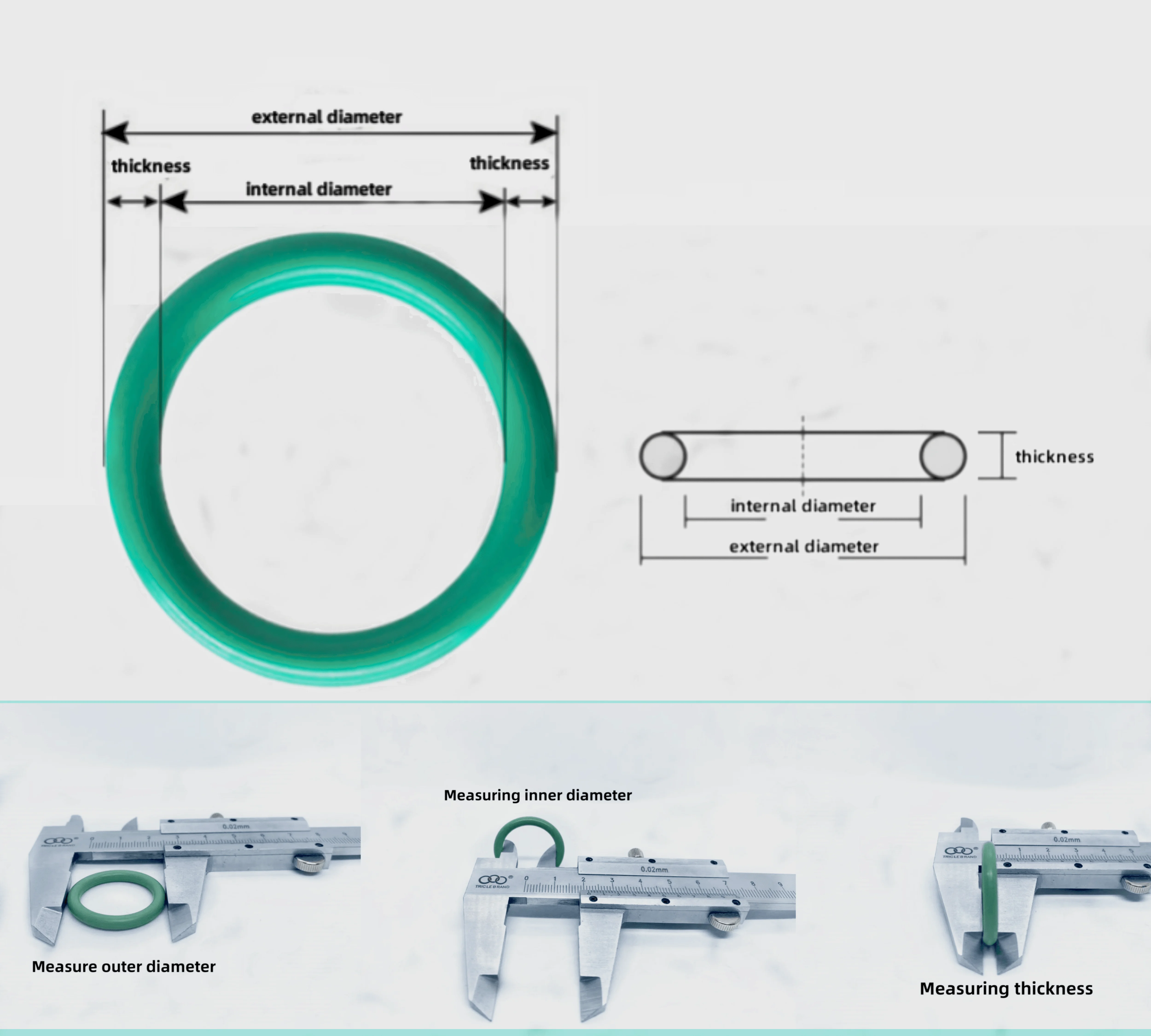 Уплотнительное кольцо для автомобильного мешка кондиционера RV65F (6.8 * 1.9) # 10 R134a Уплотнительное кольцо из NBR зеленого цвета уплотнительное резиновое кольцо компрессора Изображение 3