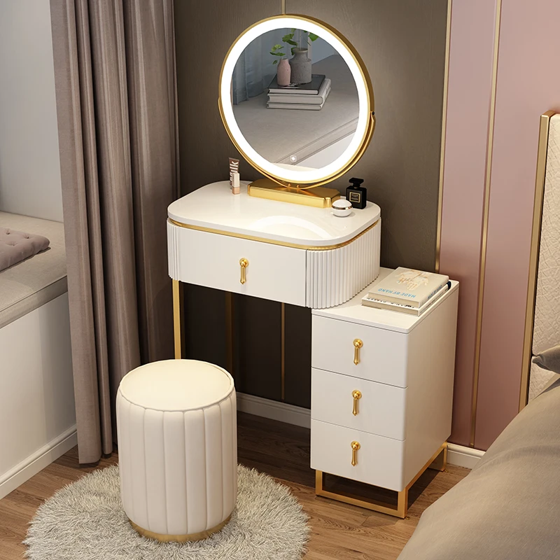 Шиферная мебель, туалетный столик для макияжа, зеркала, прикроватный шкаф для хранения вещей в спальне для девочек, встроенные минималистичные туалетные принадлежности для макияжа Изображение 0
